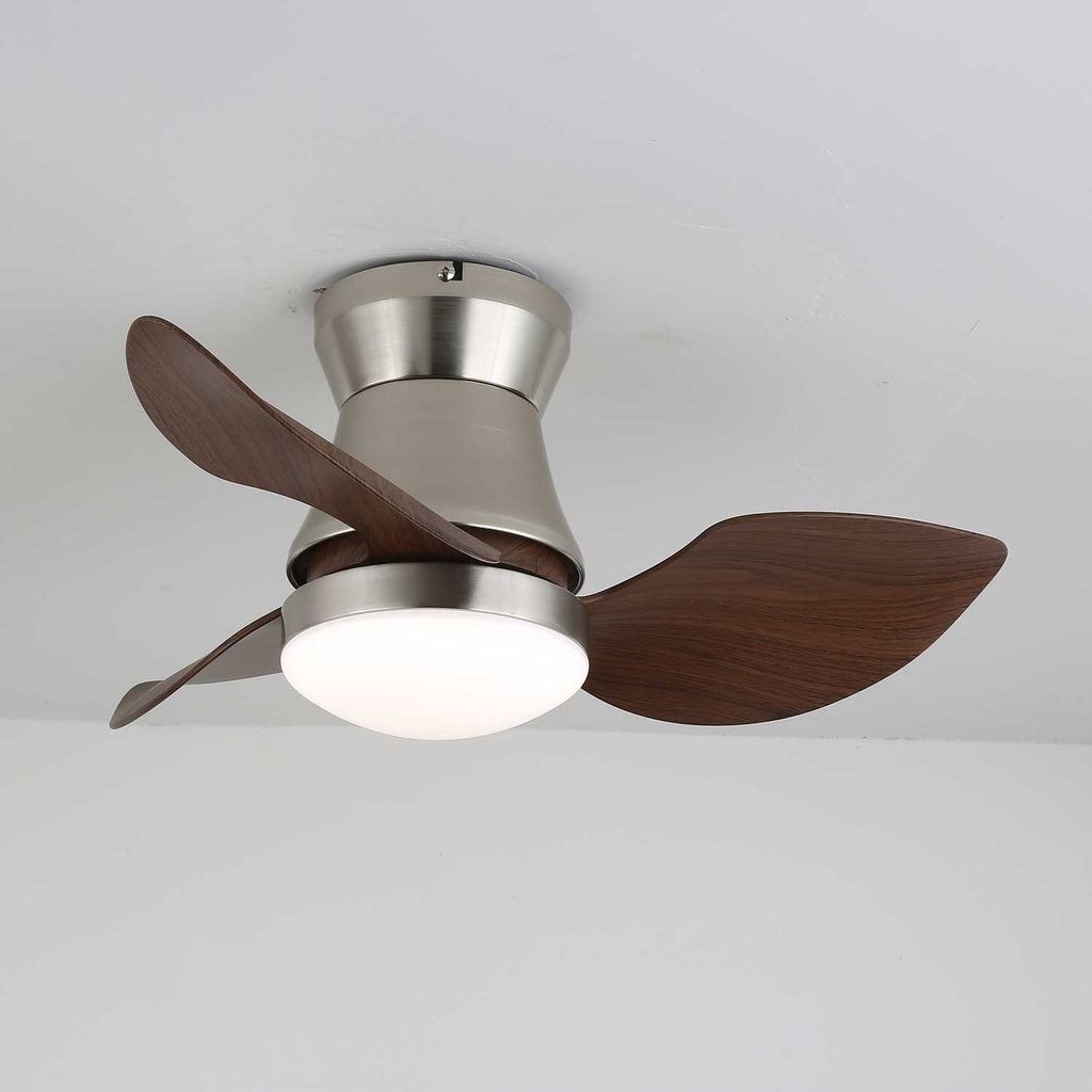 Modern mennyezeti ventilátor világítással | fa és fém, ø60×30cm - Lamylie