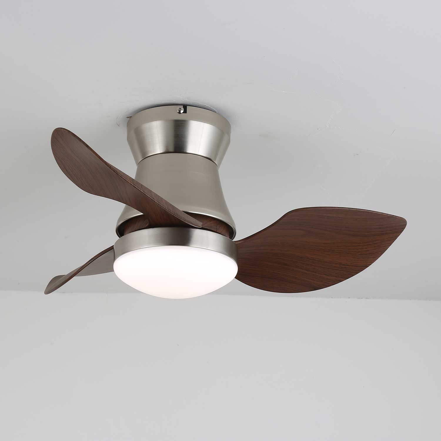 Modern mennyezeti ventilátor világítással | fa és fém, ø60×30cm - Lamylie