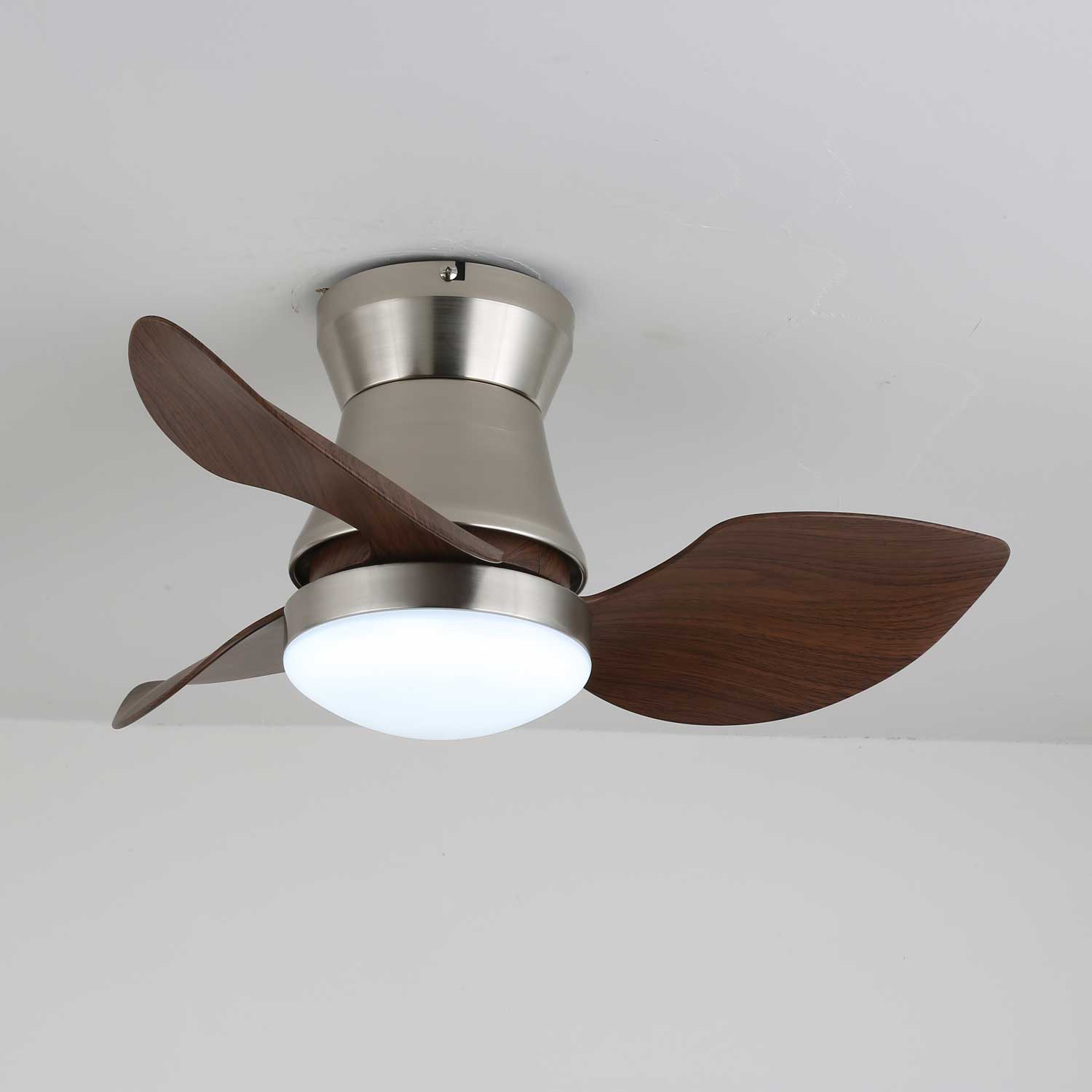Modern mennyezeti ventilátor világítással | fa és fém, ø60×30cm - Lamylie