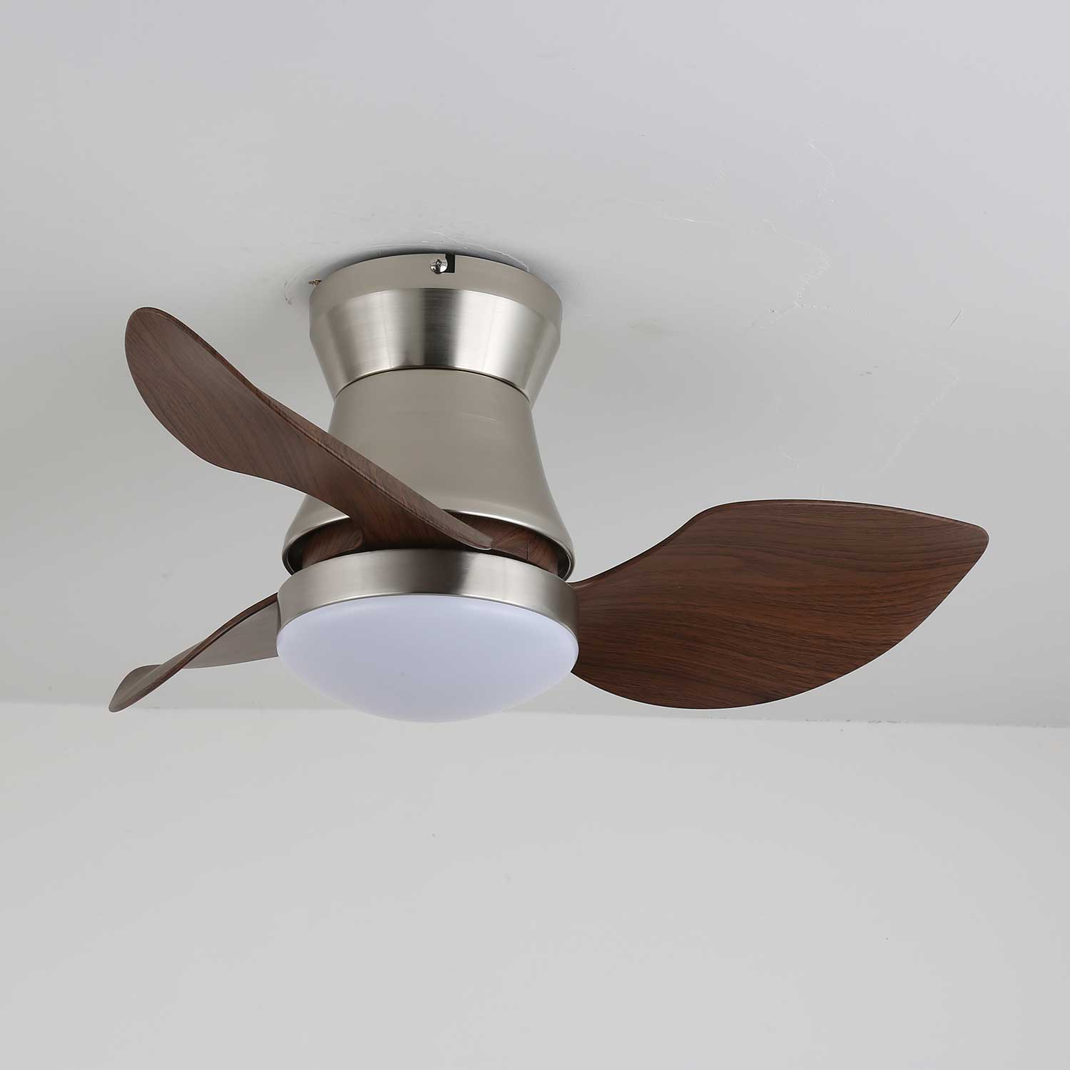 Modern mennyezeti ventilátor világítással | fa és fém, ø60×30cm - Lamylie