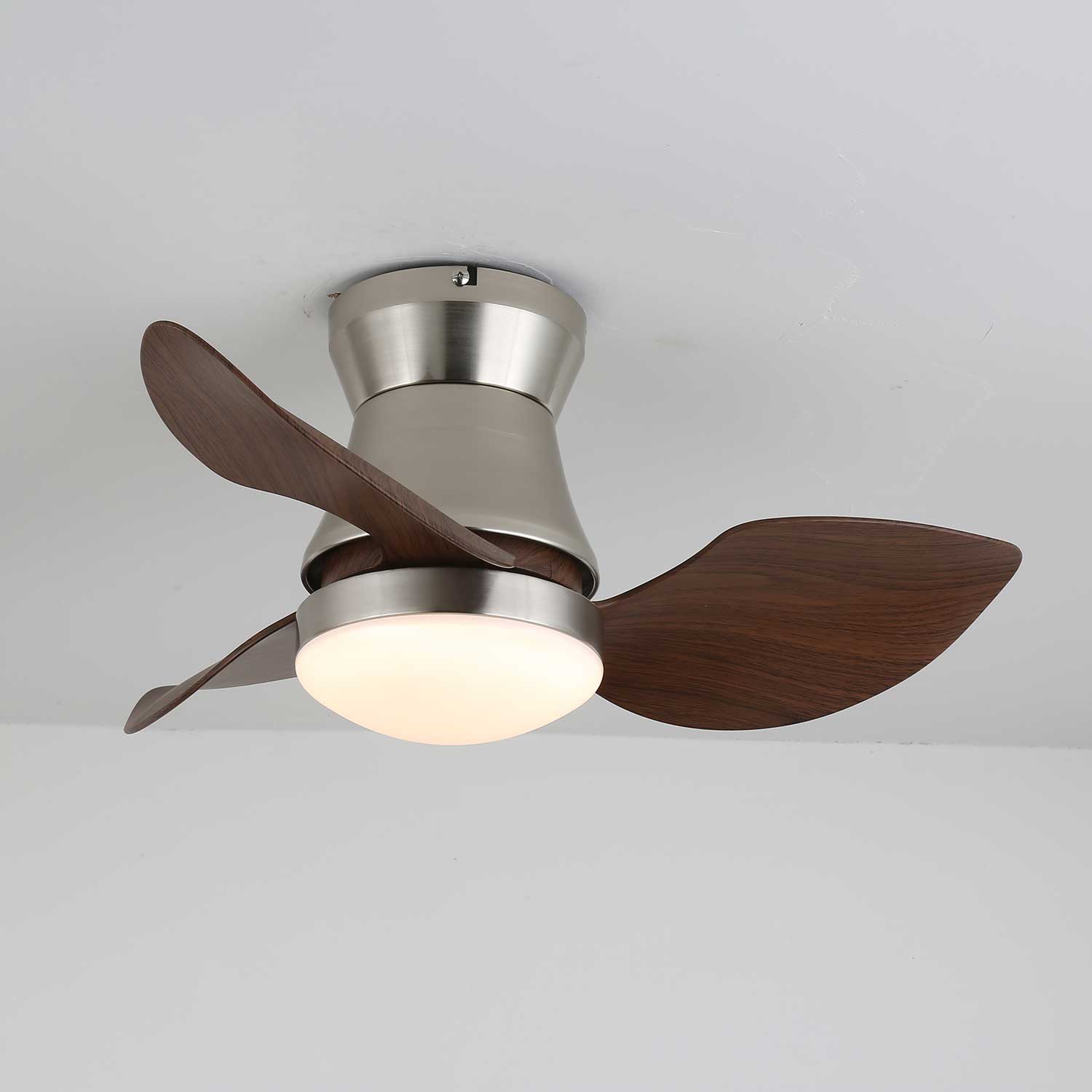 Modern mennyezeti ventilátor világítással | fa és fém, ø60×30cm - Lamylie
