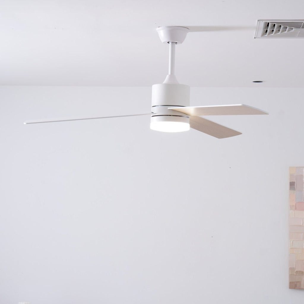 LED照明付きシーリングファン Ø132cm - リモコン付き6段階速度 - 寝室・リビングルーム向け省エネ設計 - Lamylie