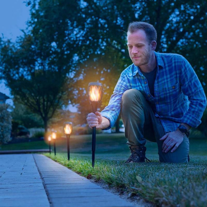 Solar Garden Torch with Flickering Flame | LED Solar Outdoor Lighting for Garden and Terrace - Lamylie