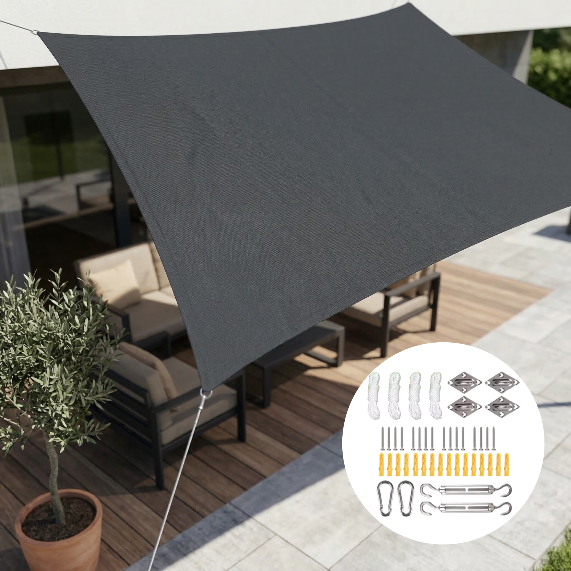 Auvent rectangulaire imperméable | Tissu extérieur imperméable | Protection contre les UV | SkyCover