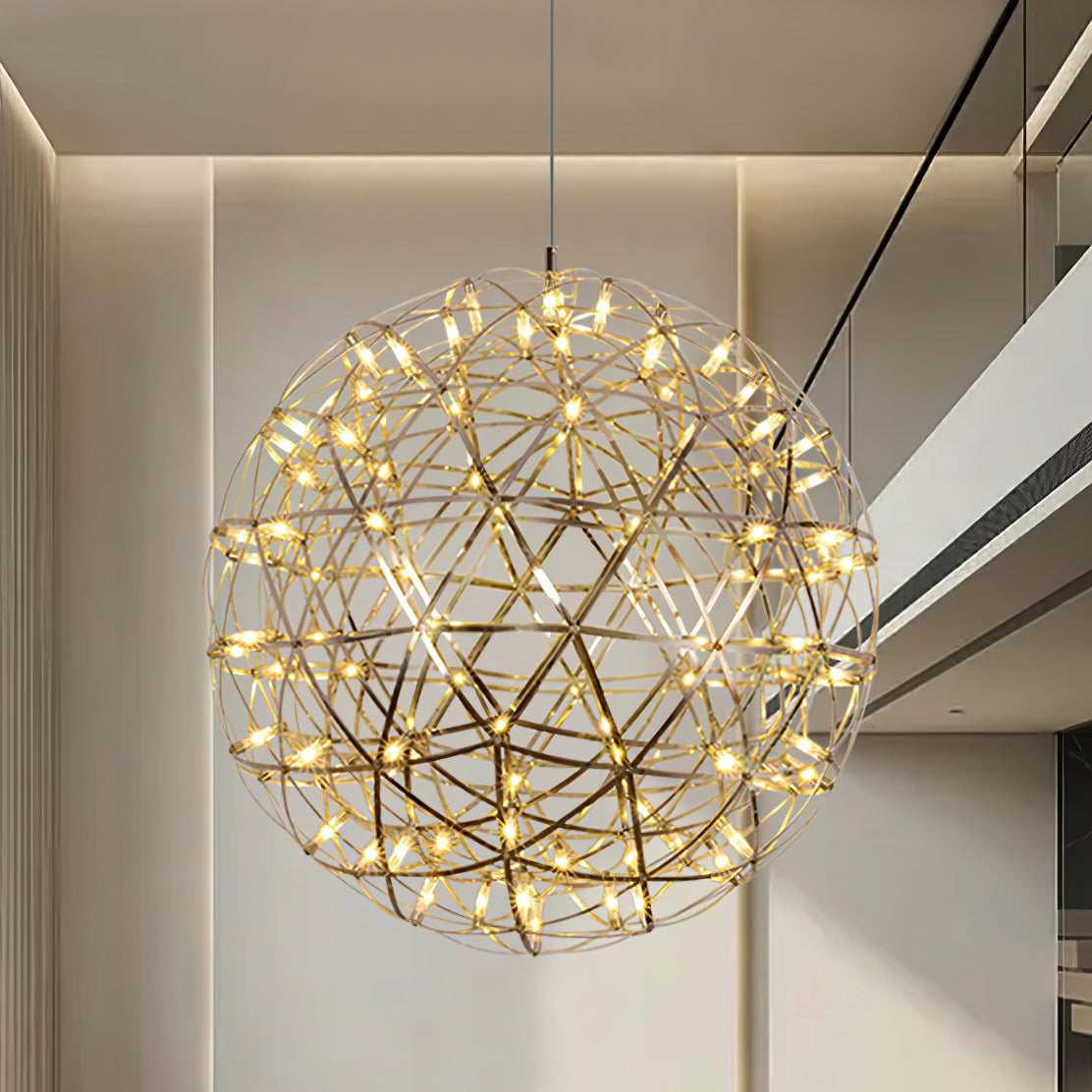LED-hanglamp Zilveren Globe Sfeerverlichting Moderne Lamp Globe met Dimbare Lichtpunten Transparante Kristallen Globe Decoratief Scandinavisch Warmwit Industrieel Design Interieurlamp - Lamylie