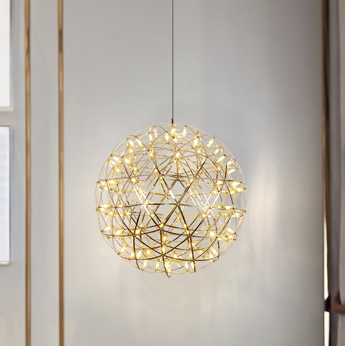 LED-hanglamp Zilveren Globe Sfeerverlichting Moderne Lamp Globe met Dimbare Lichtpunten Transparante Kristallen Globe Decoratief Scandinavisch Warmwit Industrieel Design Interieurlamp - Lamylie