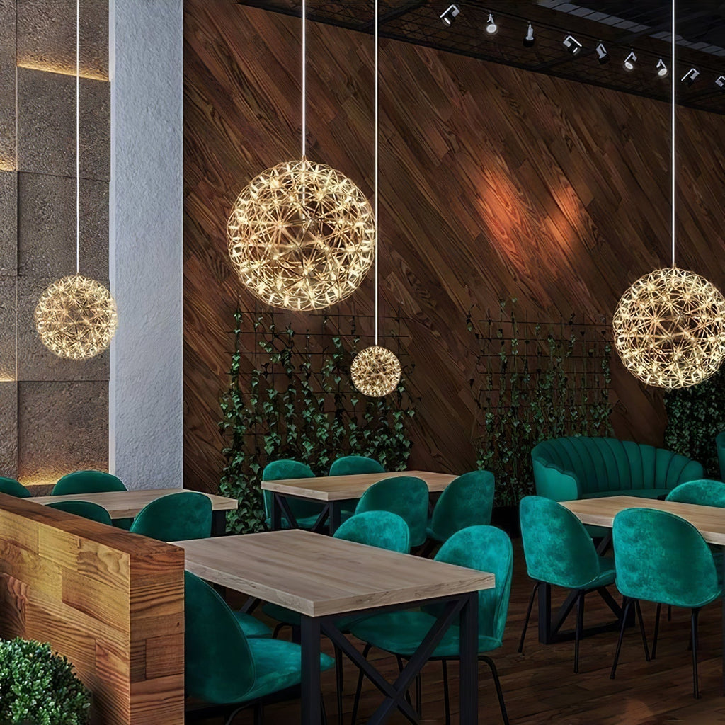 LED-hanglamp Zilveren Globe Sfeerverlichting Moderne Lamp Globe met Dimbare Lichtpunten Transparante Kristallen Globe Decoratief Scandinavisch Warmwit Industrieel Design Interieurlamp - Lamylie