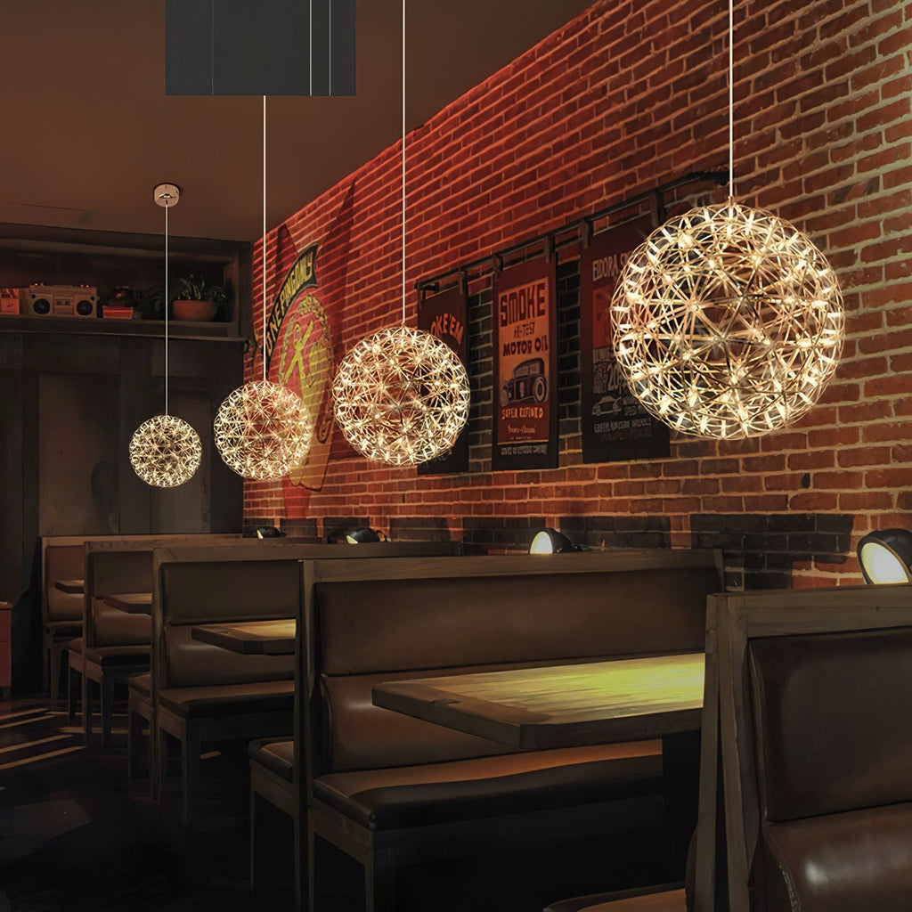 LED-hanglamp Zilveren Globe Sfeerverlichting Moderne Lamp Globe met Dimbare Lichtpunten Transparante Kristallen Globe Decoratief Scandinavisch Warmwit Industrieel Design Interieurlamp - Lamylie