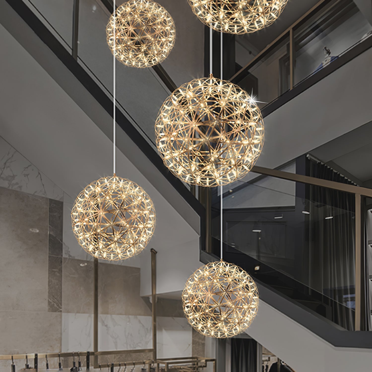 LED-hanglamp Zilveren Globe Sfeerverlichting Moderne Lamp Globe met Dimbare Lichtpunten Transparante Kristallen Globe Decoratief Scandinavisch Warmwit Industrieel Design Interieurlamp - Lamylie