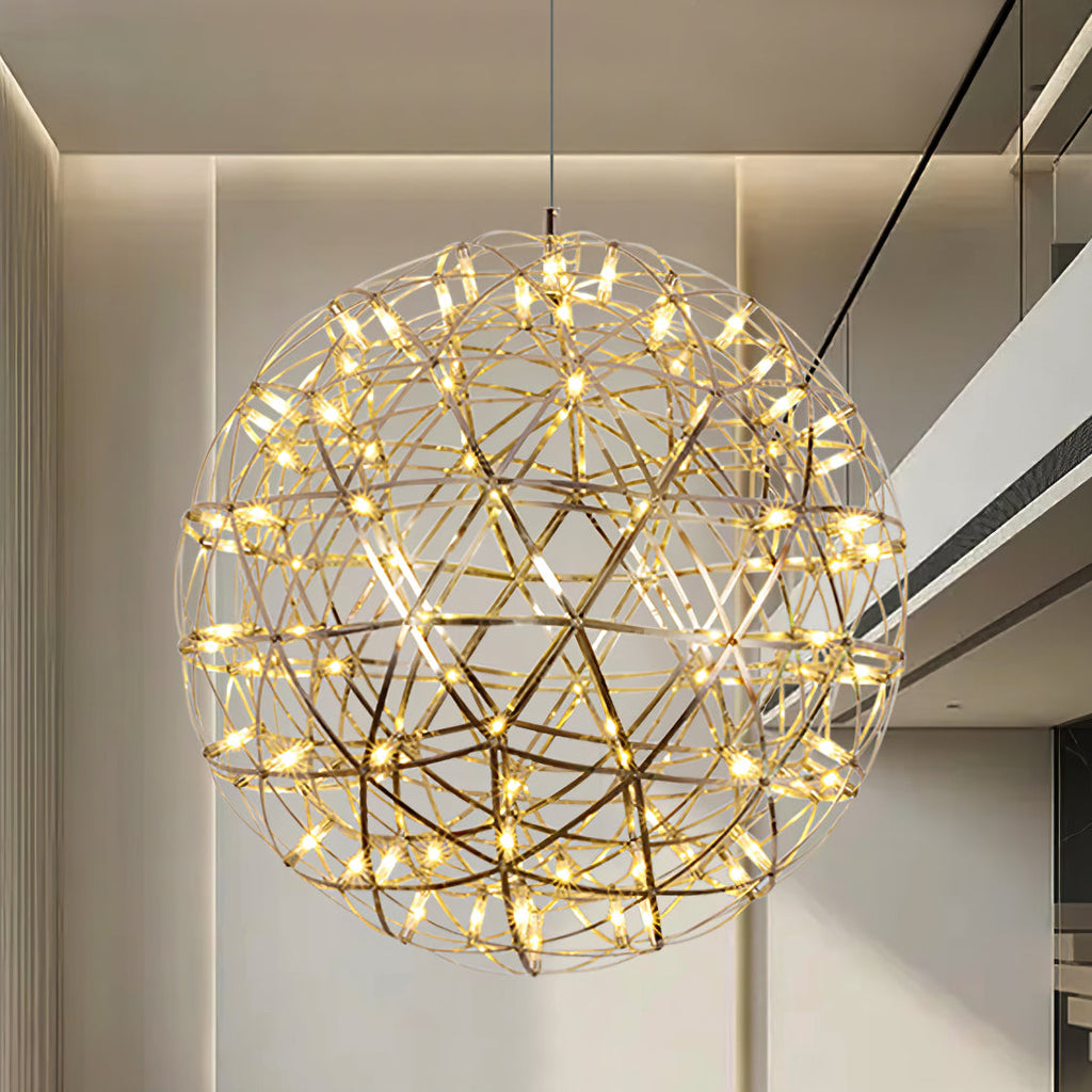LED-hanglamp Zilveren Globe Sfeerverlichting Moderne Lamp Globe met Dimbare Lichtpunten Transparante Kristallen Globe Decoratief Scandinavisch Warmwit Industrieel Design Interieurlamp - Lamylie