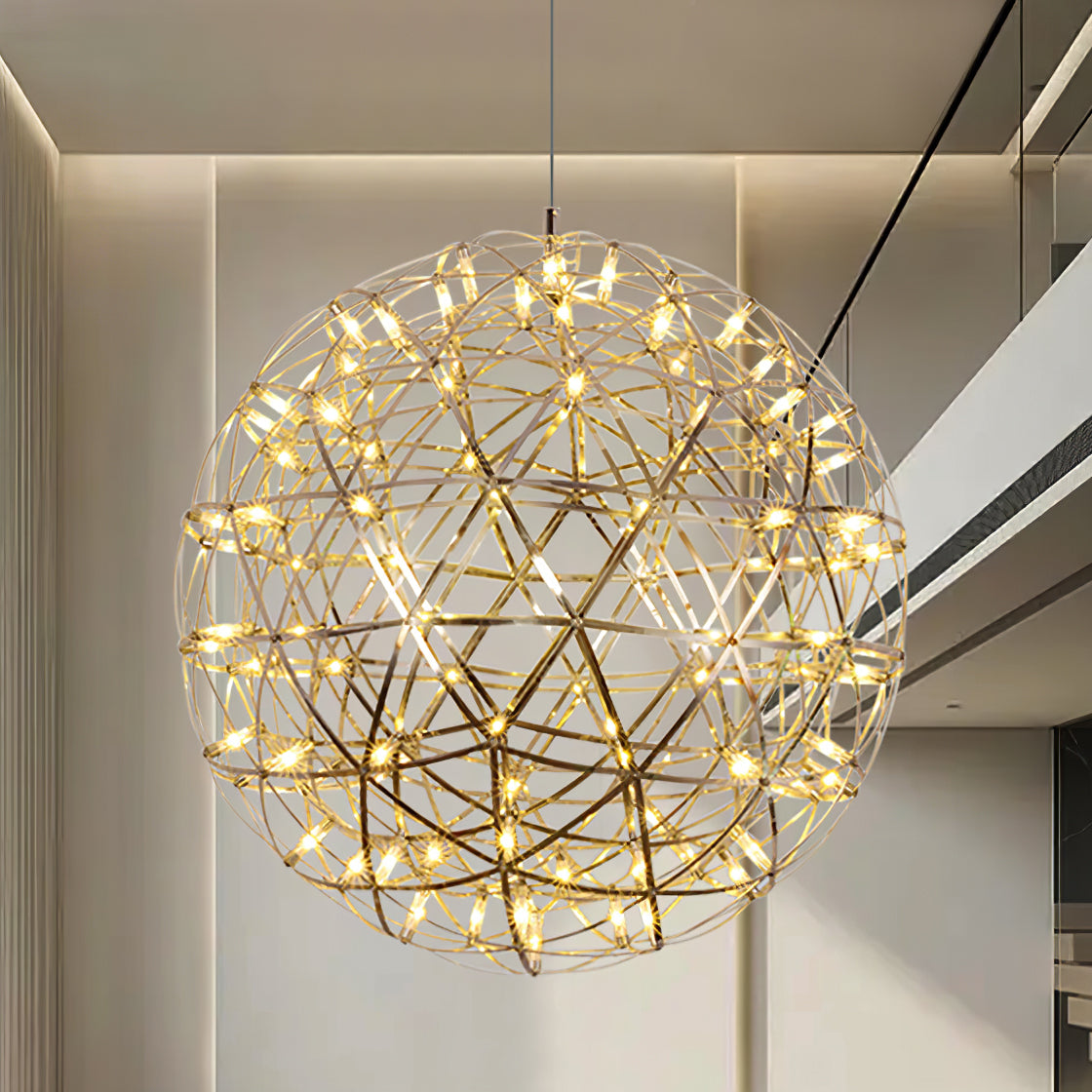 LED-hanglamp Zilveren Globe Sfeerverlichting Moderne Lamp Globe met Dimbare Lichtpunten Transparante Kristallen Globe Decoratief Scandinavisch Warmwit Industrieel Design Interieurlamp - Lamylie