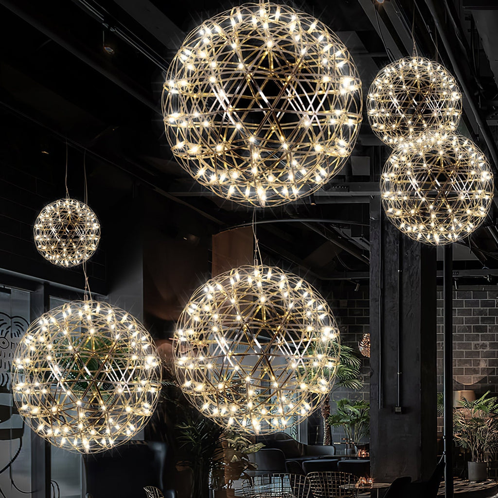 LED-hanglamp Zilveren Globe Sfeerverlichting Moderne Lamp Globe met Dimbare Lichtpunten Transparante Kristallen Globe Decoratief Scandinavisch Warmwit Industrieel Design Interieurlamp - Lamylie