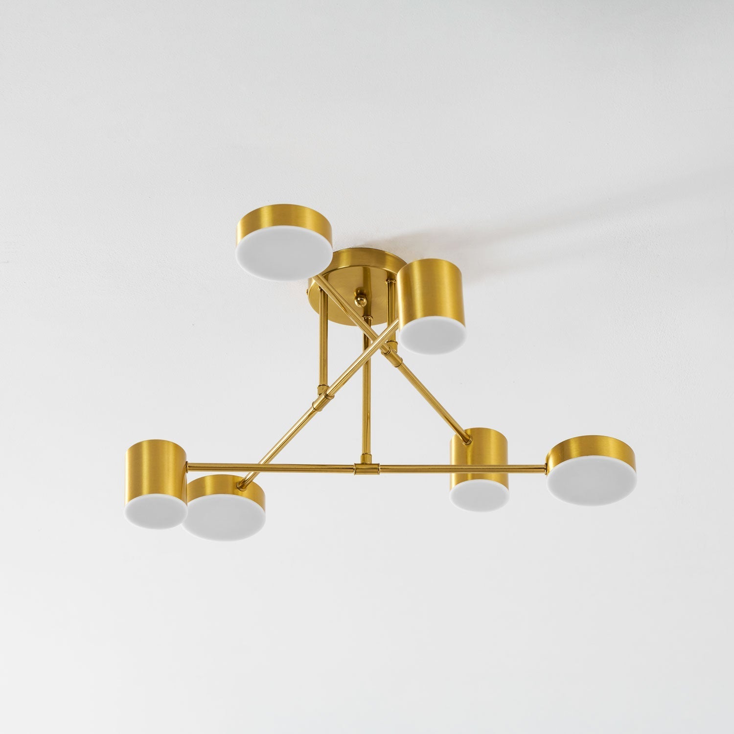Sputnik Ceiling Lamp 6-Arms LED Metal Frame Ø57cm Gold Black White 36W Dimmable Mid-Century Scandinavian Dining Room Living Room Entrance Modern Design - Lamylie