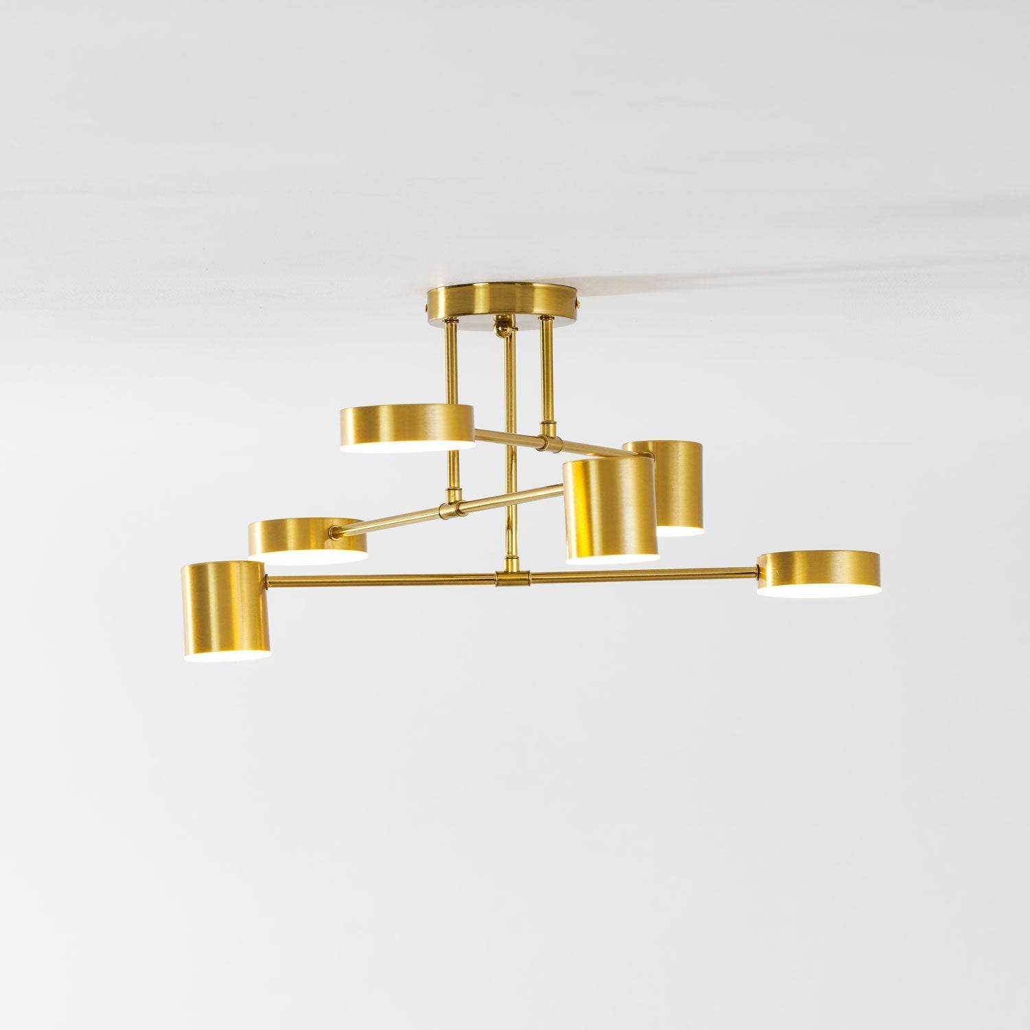 Sputnik Ceiling Lamp 6-Arms LED Metal Frame Ø57cm Gold Black White 36W Dimmable Mid-Century Scandinavian Dining Room Living Room Entrance Modern Design - Lamylie