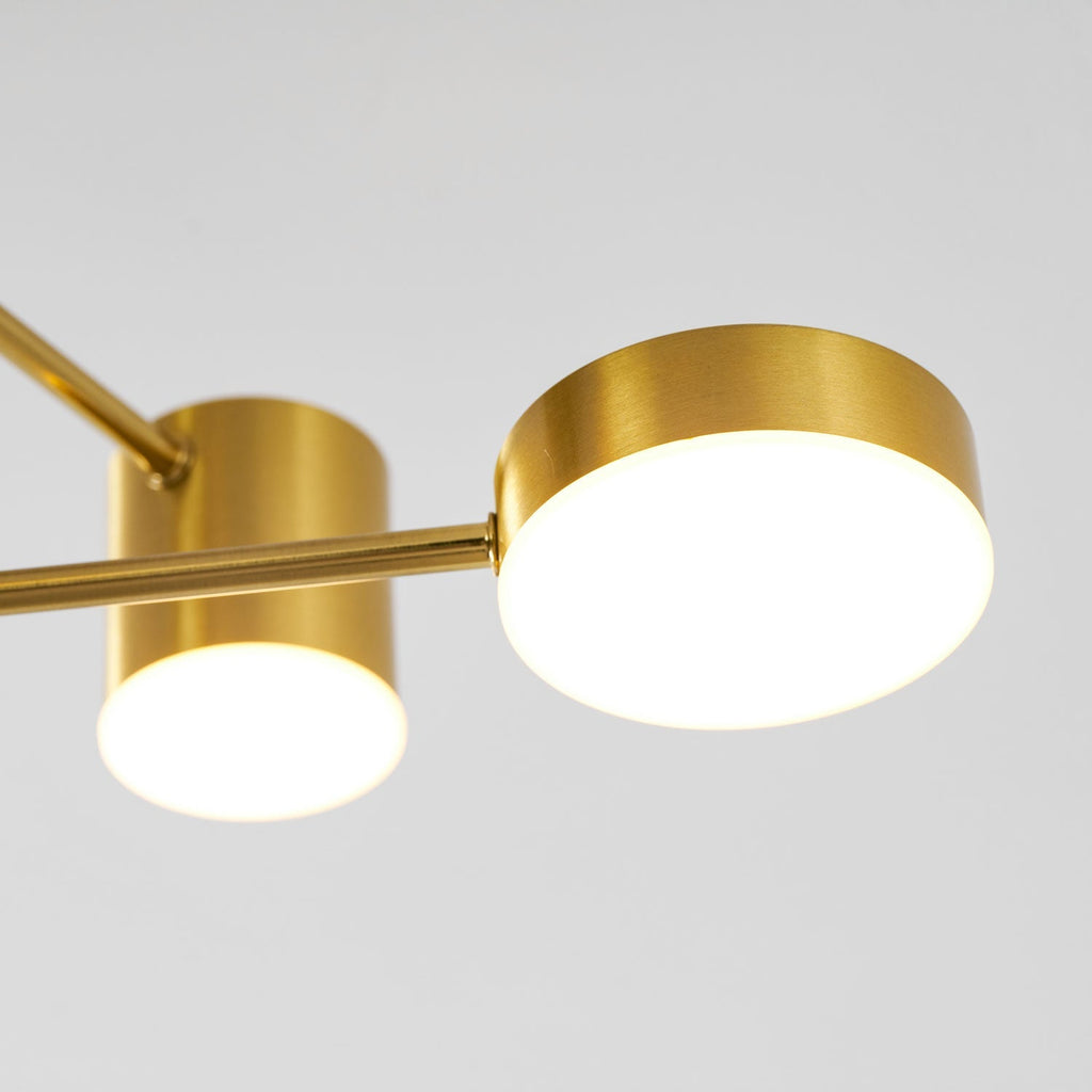 Sputnik Ceiling Lamp 6-Arms LED Metal Frame Ø57cm Gold Black White 36W Dimmable Mid-Century Scandinavian Dining Room Living Room Entrance Modern Design - Lamylie