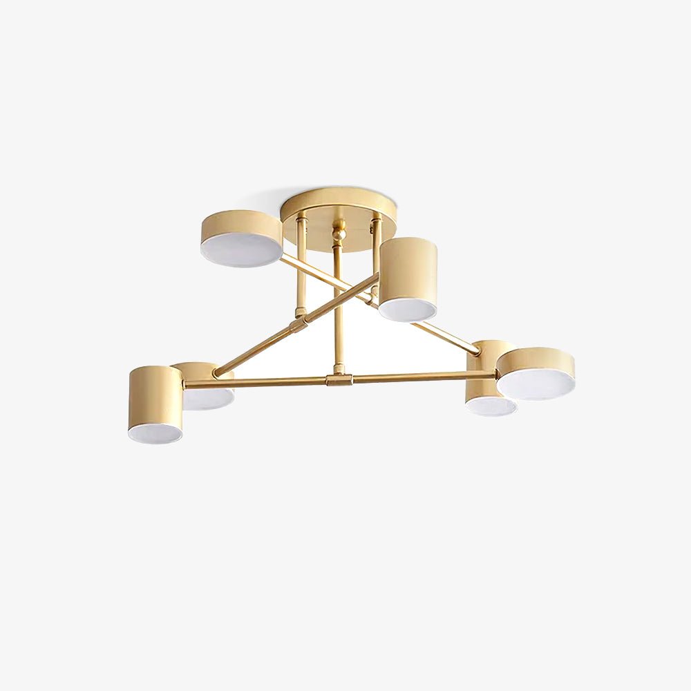 Sputnik Ceiling Lamp 6-Arms LED Metal Frame Ø57cm Gold Black White 36W Dimmable Mid-Century Scandinavian Dining Room Living Room Entrance Modern Design - Lamylie