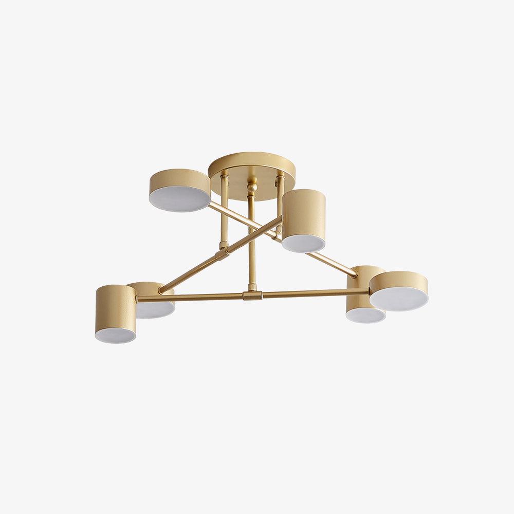 Sputnik Ceiling Lamp 6-Arms LED Metal Frame Ø57cm Gold Black White 36W Dimmable Mid-Century Scandinavian Dining Room Living Room Entrance Modern Design - Lamylie