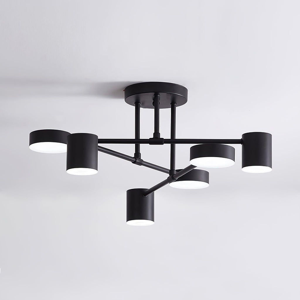 Sputnik Ceiling Lamp 6-Arms LED Metal Frame Ø57cm Gold Black White 36W Dimmable Mid-Century Scandinavian Dining Room Living Room Entrance Modern Design - Lamylie