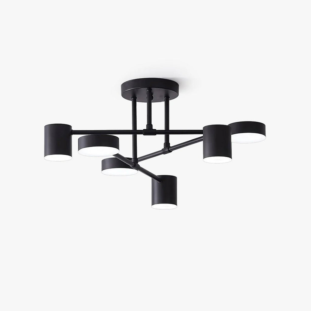 Sputnik Ceiling Lamp 6-Arms LED Metal Frame Ø57cm Gold Black White 36W Dimmable Mid-Century Scandinavian Dining Room Living Room Entrance Modern Design - Lamylie