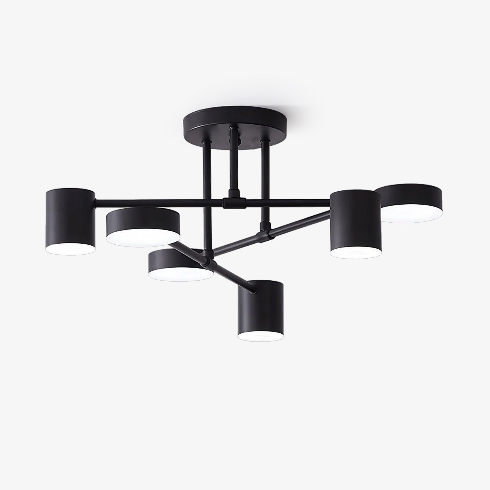 Sputnik Ceiling Lamp 6-Arms LED Metal Frame Ø57cm Gold Black White 36W Dimmable Mid-Century Scandinavian Dining Room Living Room Entrance Modern Design - Lamylie
