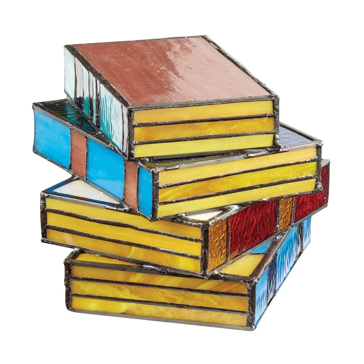 Handmade Book Lamp with Colored Glass Effect | Decorative Table Lamp for Readers and Book Lovers - Lamylie