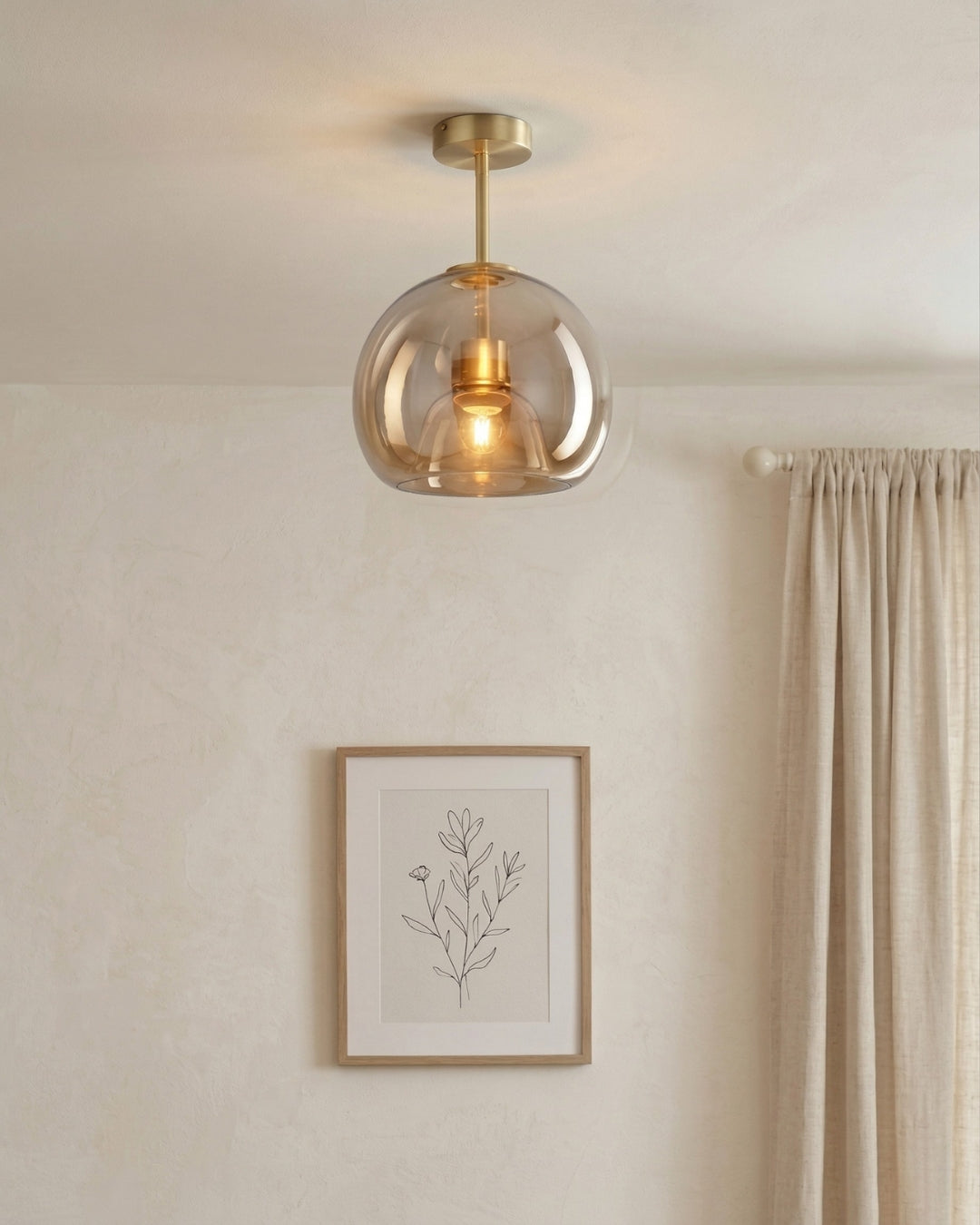 Thyra Pendant Lamp | Tinted Glass Sculptural Lighting Warm Diffuse Light Amber Smoke Gray | Type A 25cm Type B 29cm - Lamylie