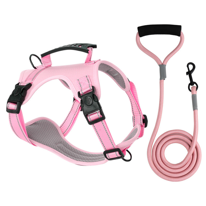 רתמת No-Pull מרופדת HappyPaw — ידית עליונה משולבת, רצועות מרופדות