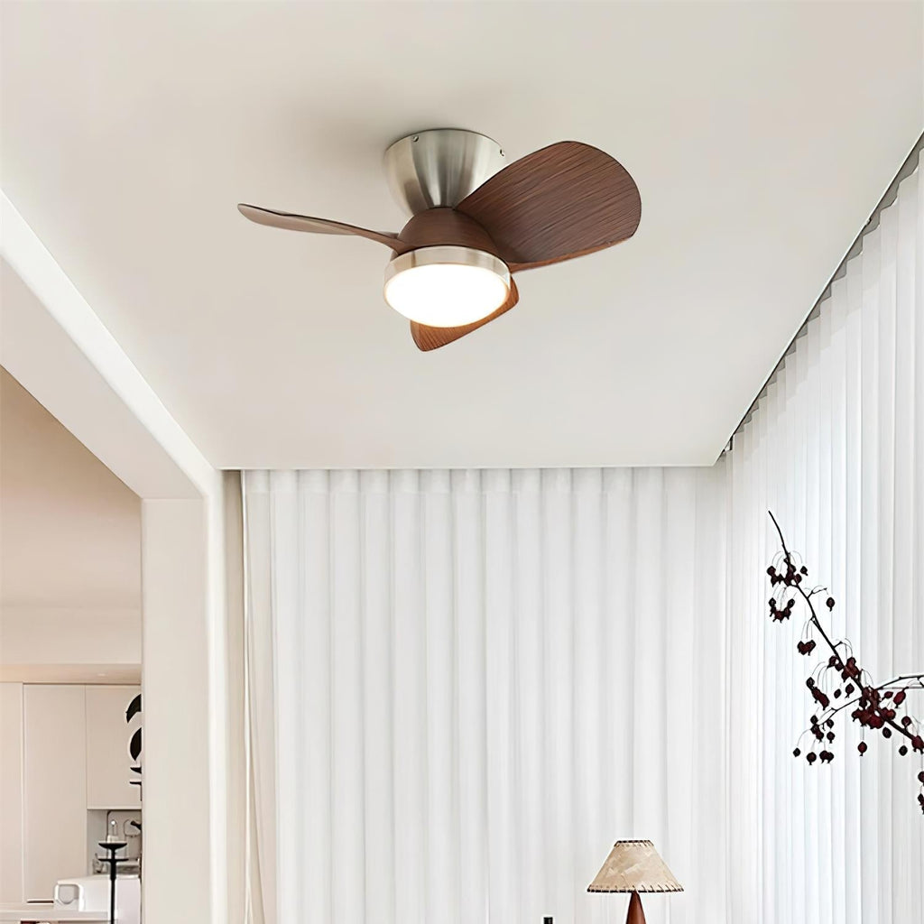 Ceiling Fan with Lighting Wood Metal Ø61cm 18W 6 Speeds Including Remote Control - Lamylie
