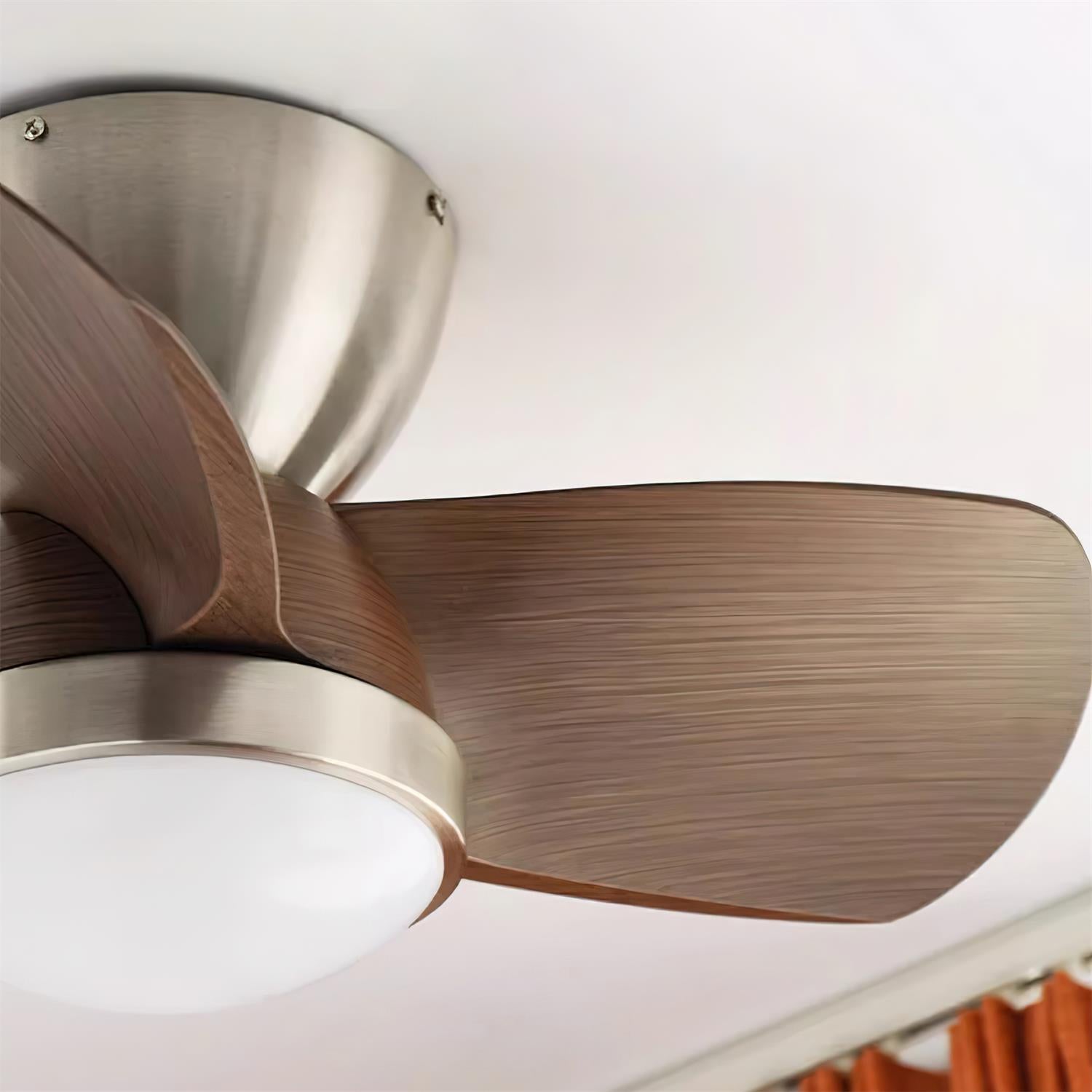 Ceiling Fan with Lighting Wood Metal Ø61cm 18W 6 Speeds Including Remote Control - Lamylie