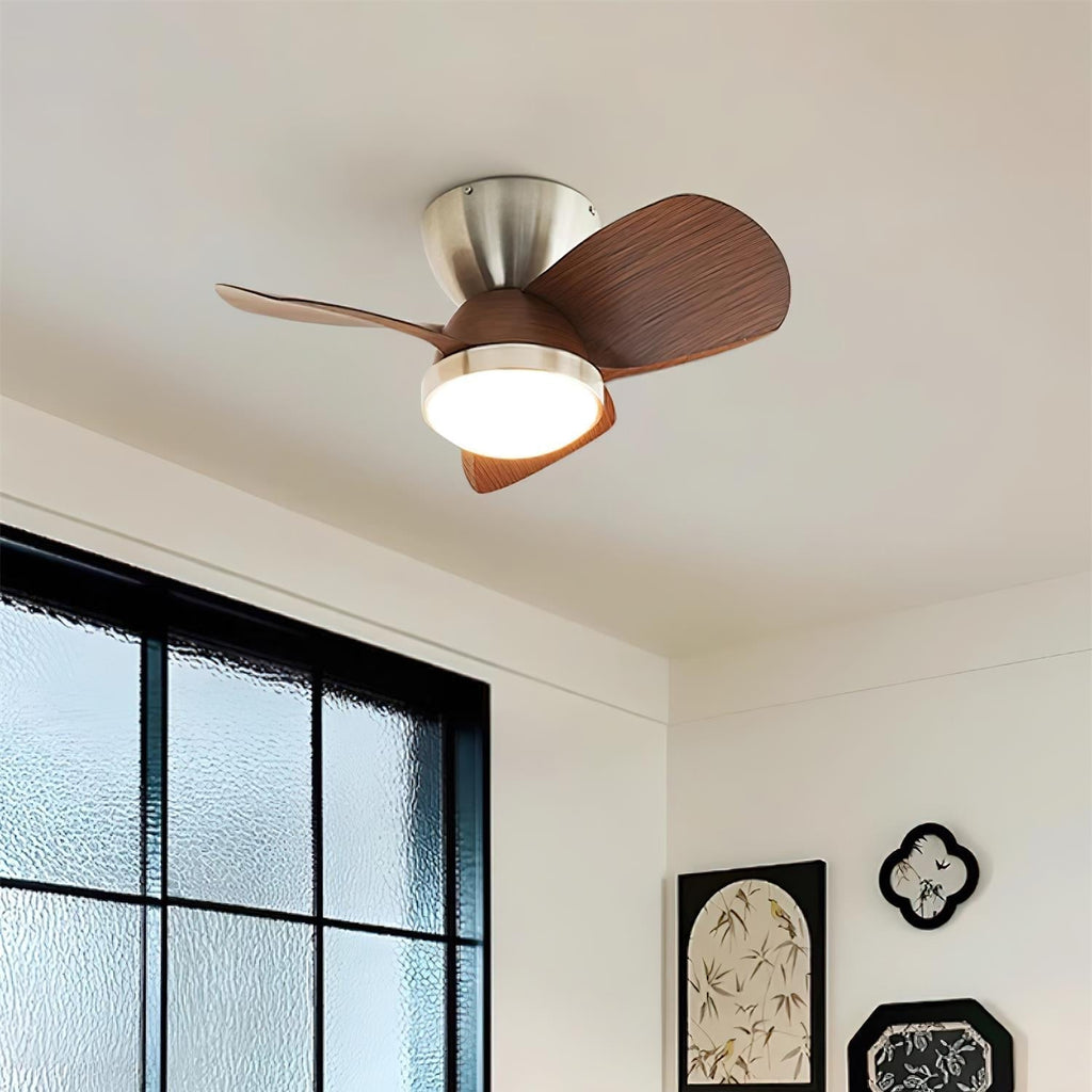 Ceiling Fan with Lighting Wood Metal Ø61cm 18W 6 Speeds Including Remote Control - Lamylie