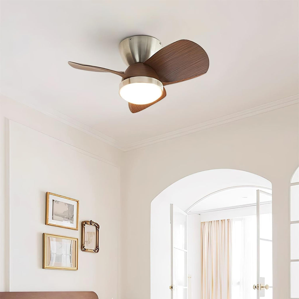 Ceiling Fan with Lighting Wood Metal Ø61cm 18W 6 Speeds Including Remote Control - Lamylie