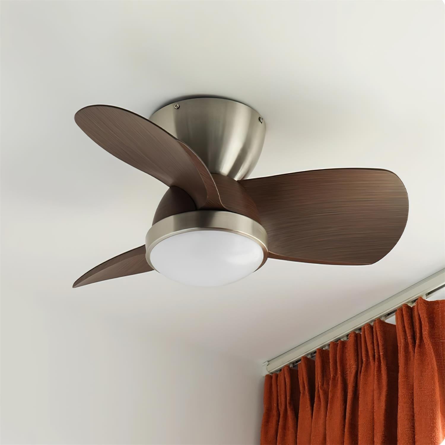 Ceiling Fan with Lighting Wood Metal Ø61cm 18W 6 Speeds Including Remote Control - Lamylie