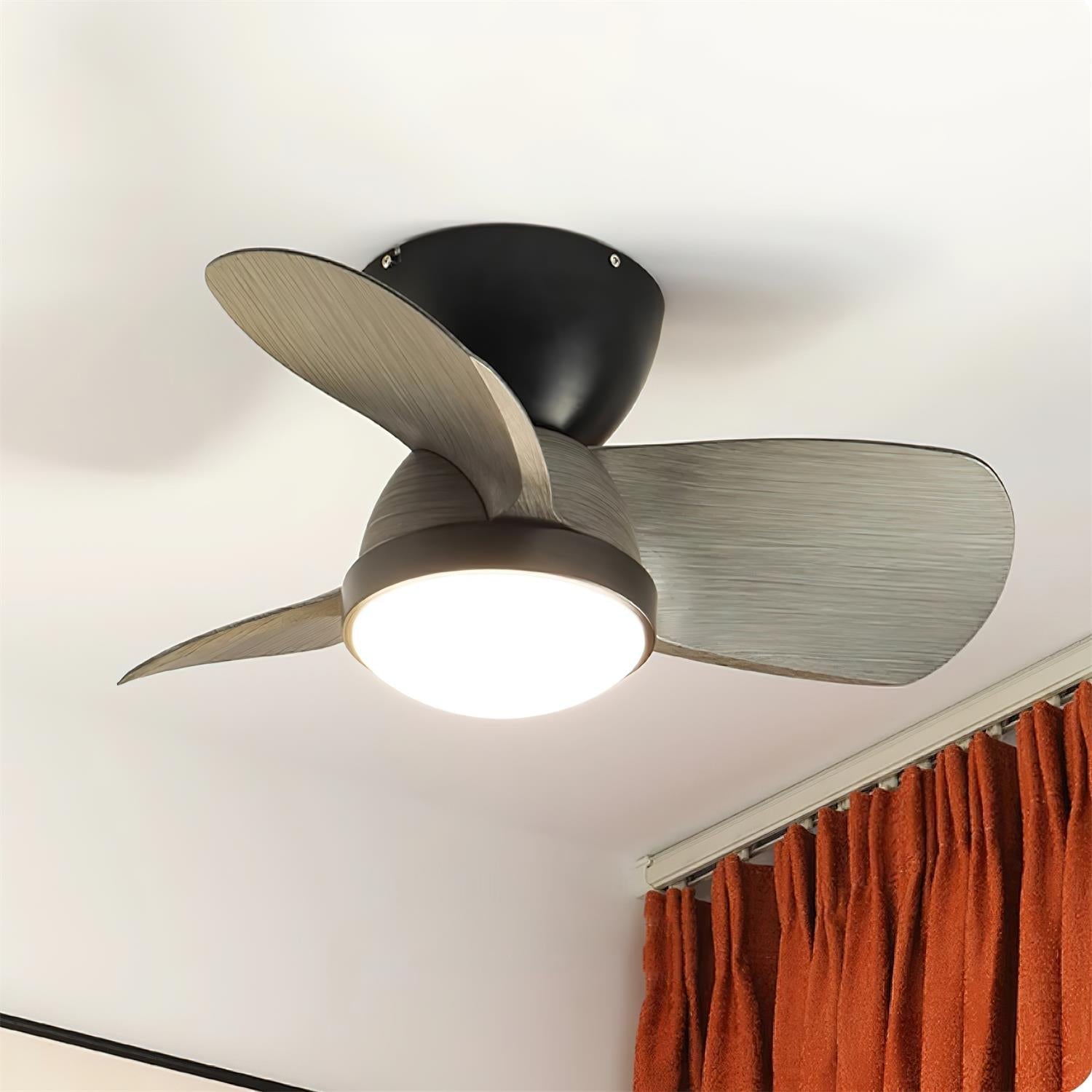 Ceiling Fan with Lighting Wood Metal Ø61cm 18W 6 Speeds Including Remote Control - Lamylie