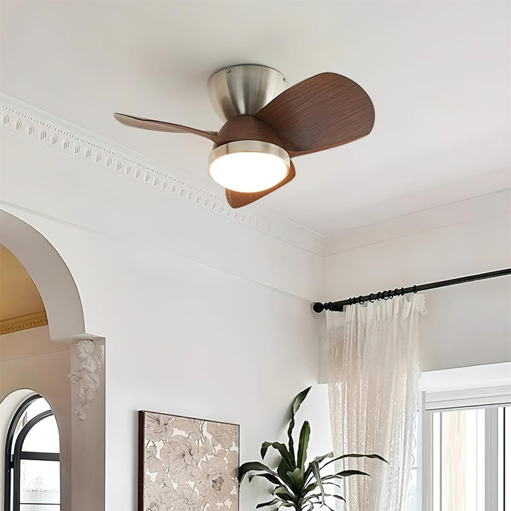 Ceiling Fan with Lighting Wood Metal Ø61cm 18W 6 Speeds Including Remote Control - Lamylie
