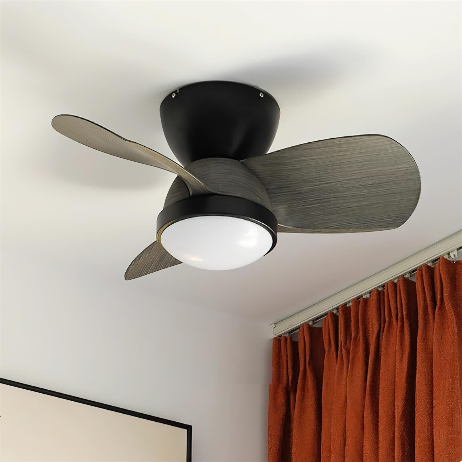 Ceiling Fan with Lighting Wood Metal Ø61cm 18W 6 Speeds Including Remote Control - Lamylie