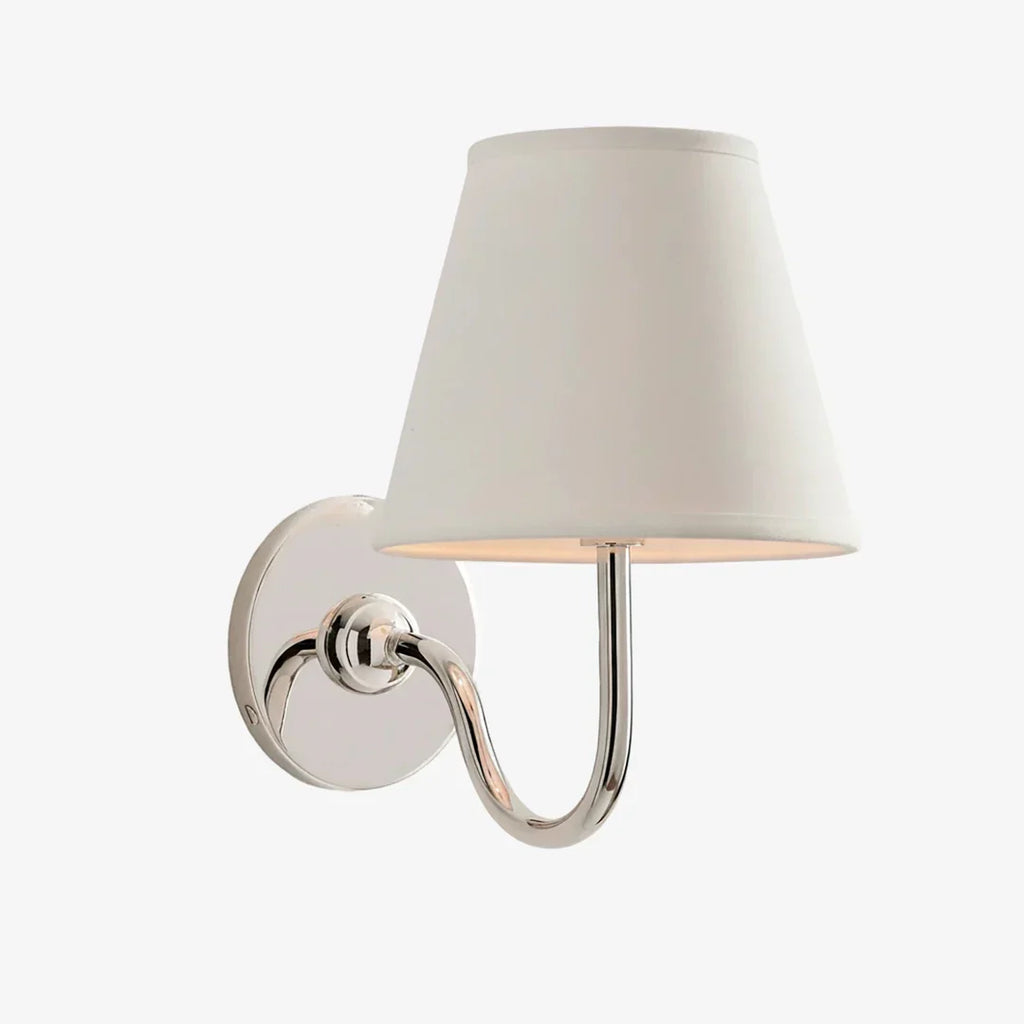 Vegglampe med plissert skjerm | Klassisk veggbelysning i metall og lin til rustikt soverom, gang, lesekrok og hjem – Lamylie