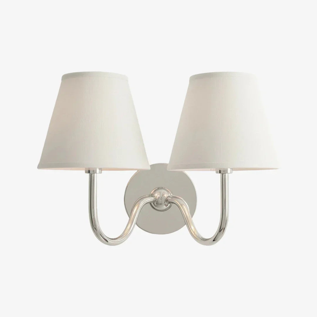 Vegglampe med plissert skjerm | Klassisk veggbelysning i metall og lin til rustikt soverom, gang, lesekrok og hjem – Lamylie
