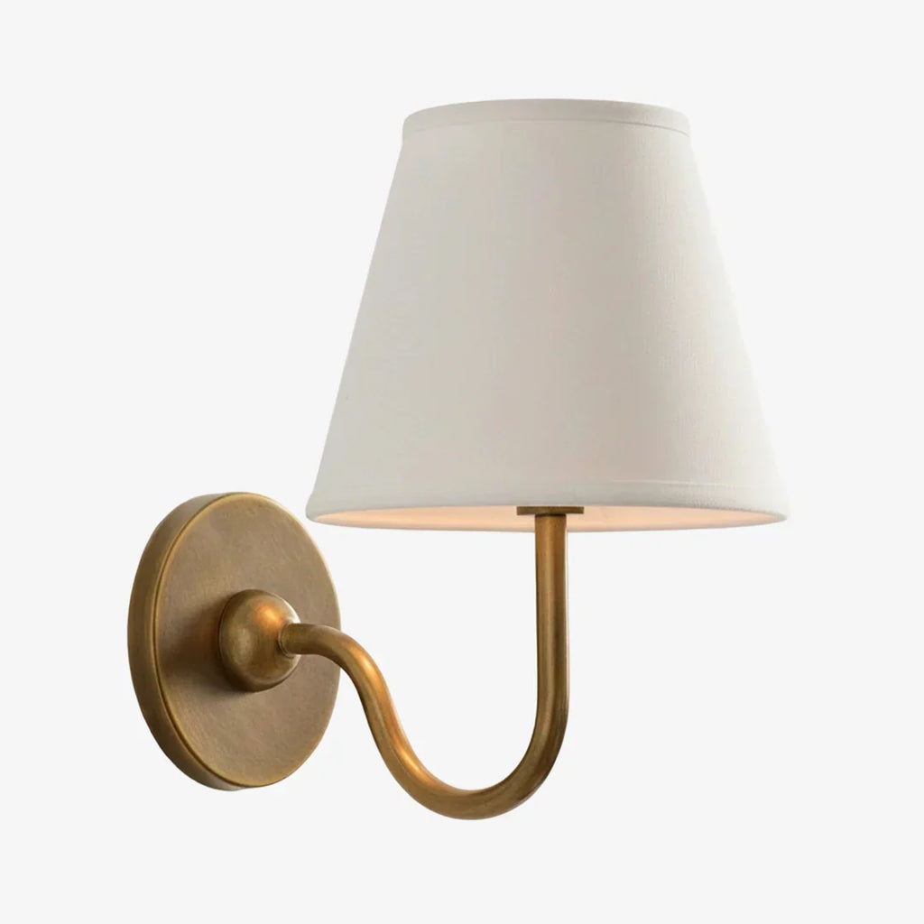 Vegglampe med plissert skjerm | Klassisk veggbelysning i metall og lin til rustikt soverom, gang, lesekrok og hjem – Lamylie