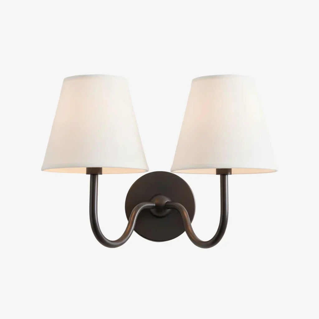 Vegglampe med plissert skjerm | Klassisk veggbelysning i metall og lin til rustikt soverom, gang, lesekrok og hjem – Lamylie