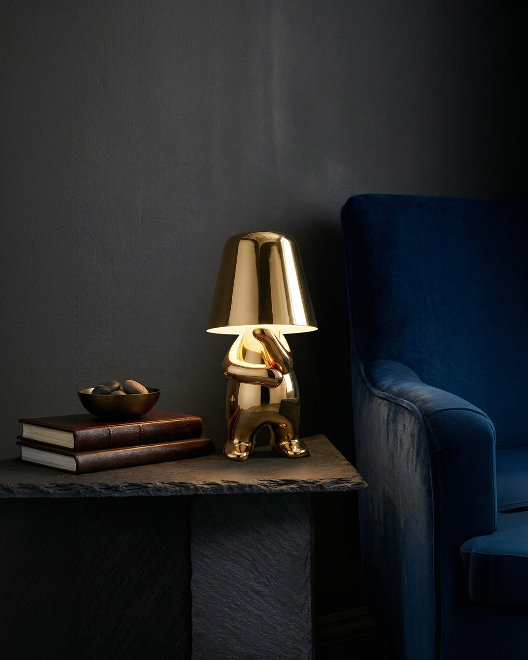 Metal Table Lamp Sculpture Figure Ambient Light Touch Dimmable LED Night Light Gold Silver Modern Design Decorative - Lamylie
