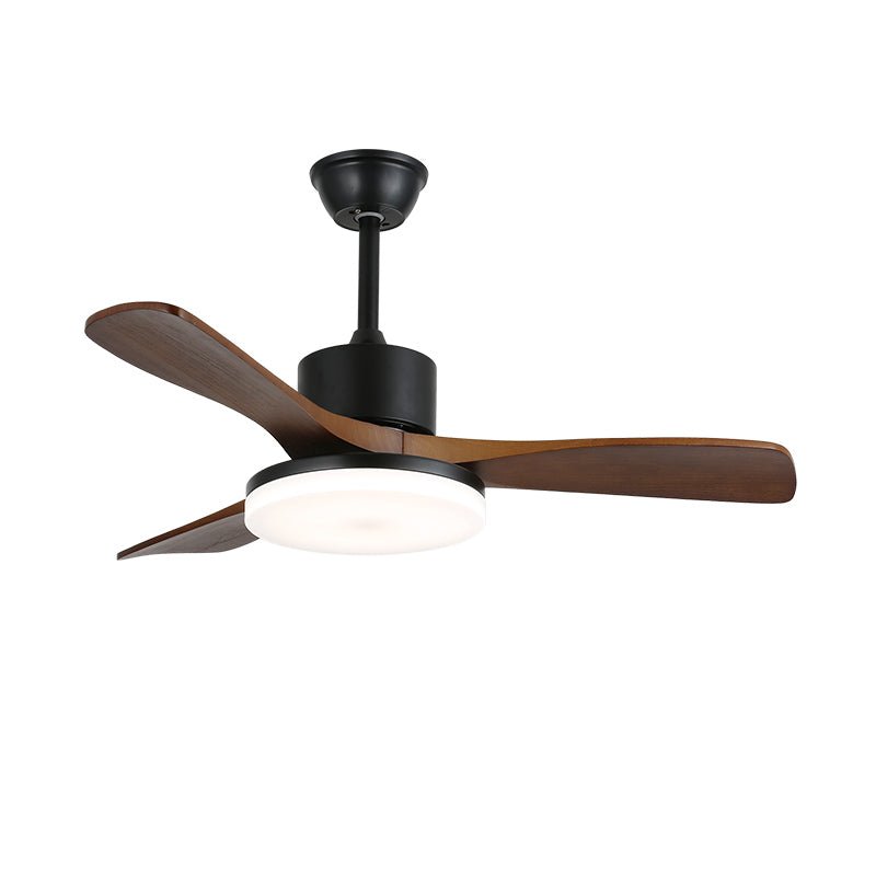 Ventilatore da soffitto moderno con illuminazione minimalista Darian con finitura effetto legno | Design scandinavo Ø126-132cm - Lamylie