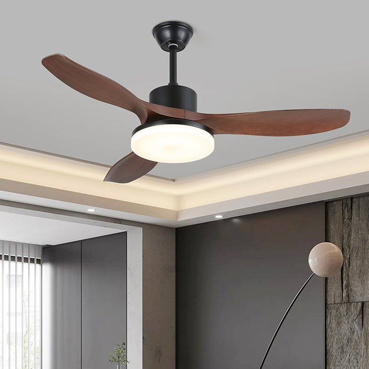 Wentylator sufitowy z oświetleniem inspirowany stylem skandynawskim i pilotem | 6 prędkości, ściemnialne oświetlenie LED, dostępne w średnicach 126 cm i 132 cm - Lamylie