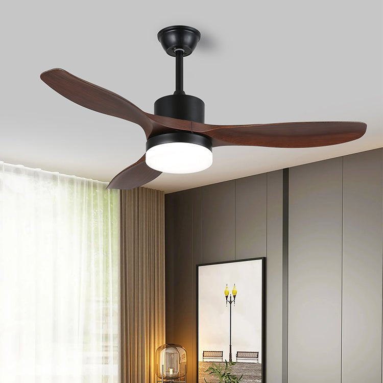 Wentylator sufitowy z oświetleniem inspirowany stylem skandynawskim i pilotem | 6 prędkości, ściemnialne oświetlenie LED, dostępne w średnicach 126 cm i 132 cm - Lamylie
