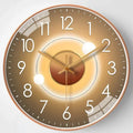 Stille Wanduhr mit digitalem Design in Farbverlauf und Gold - Lamylie