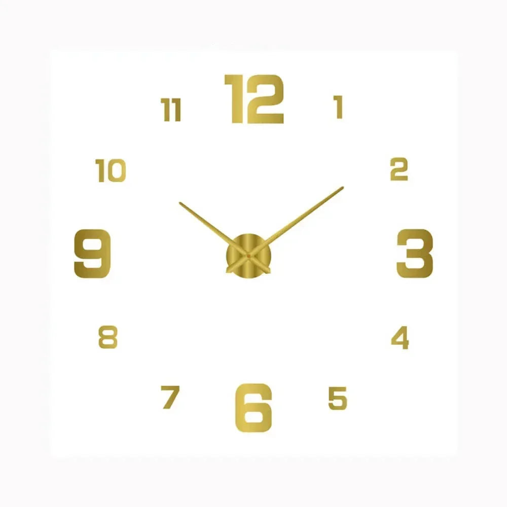 Stille Wanduhr mit digitalem Design in Farbverlauf und Gold - Lamylie