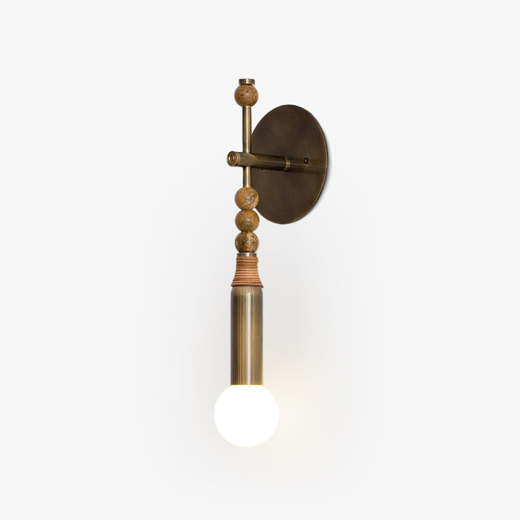 Lampă de perete Toam din marmură și alamă | Design inspirat de Persepolis, cu finisaj din alamă antichizată, 18.9 și 27.6 inch – Lamylie