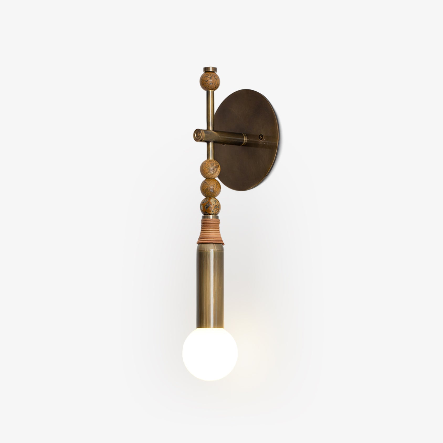 Nástěnná lampa Toam z mramoru a mosazi | design inspirovaný Persepolis se staromosaznou povrchovou úpravou, 18.9 a 27.6 inch – Lamylie