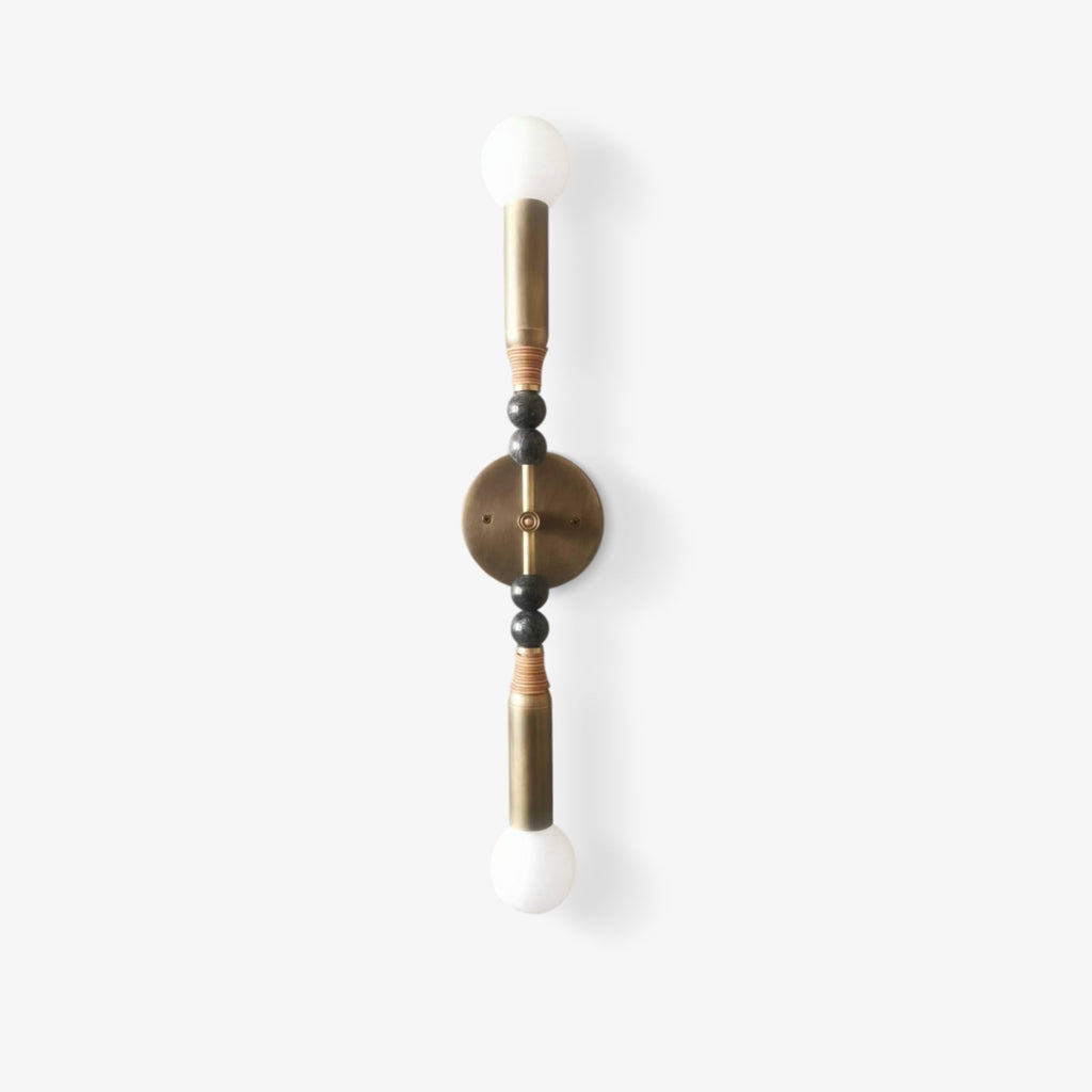 Lampă de perete Toam din marmură și alamă | Design inspirat de Persepolis, cu finisaj din alamă antichizată, 18.9 și 27.6 inch – Lamylie
