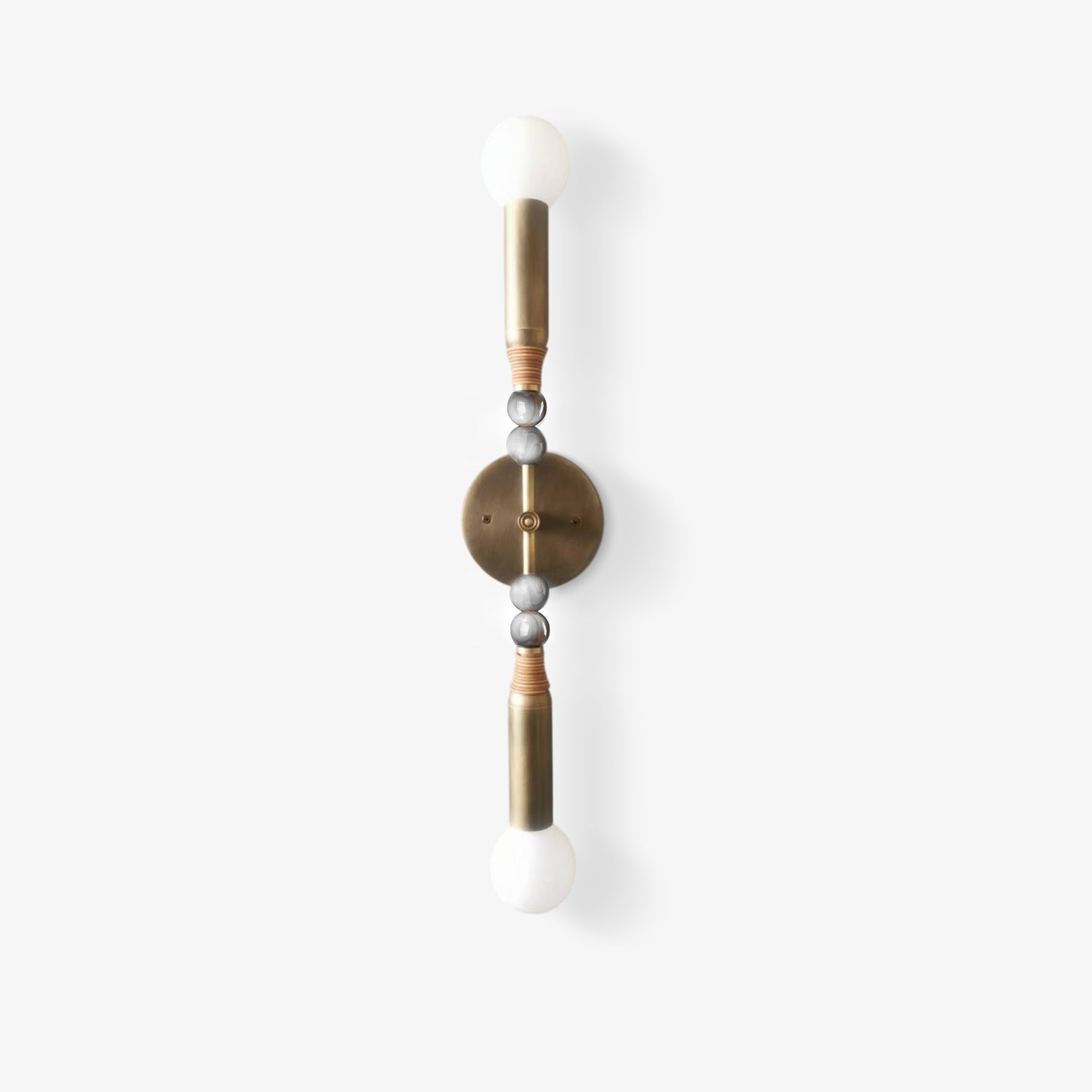 Nástěnná lampa Toam z mramoru a mosazi | design inspirovaný Persepolis se staromosaznou povrchovou úpravou, 18.9 a 27.6 inch – Lamylie