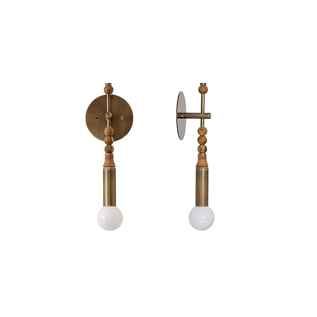 Lampă de perete Toam din marmură și alamă | Design inspirat de Persepolis, cu finisaj din alamă antichizată, 18.9 și 27.6 inch – Lamylie